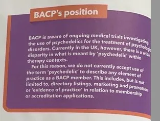 BACP's position box from Therapy Today print edition