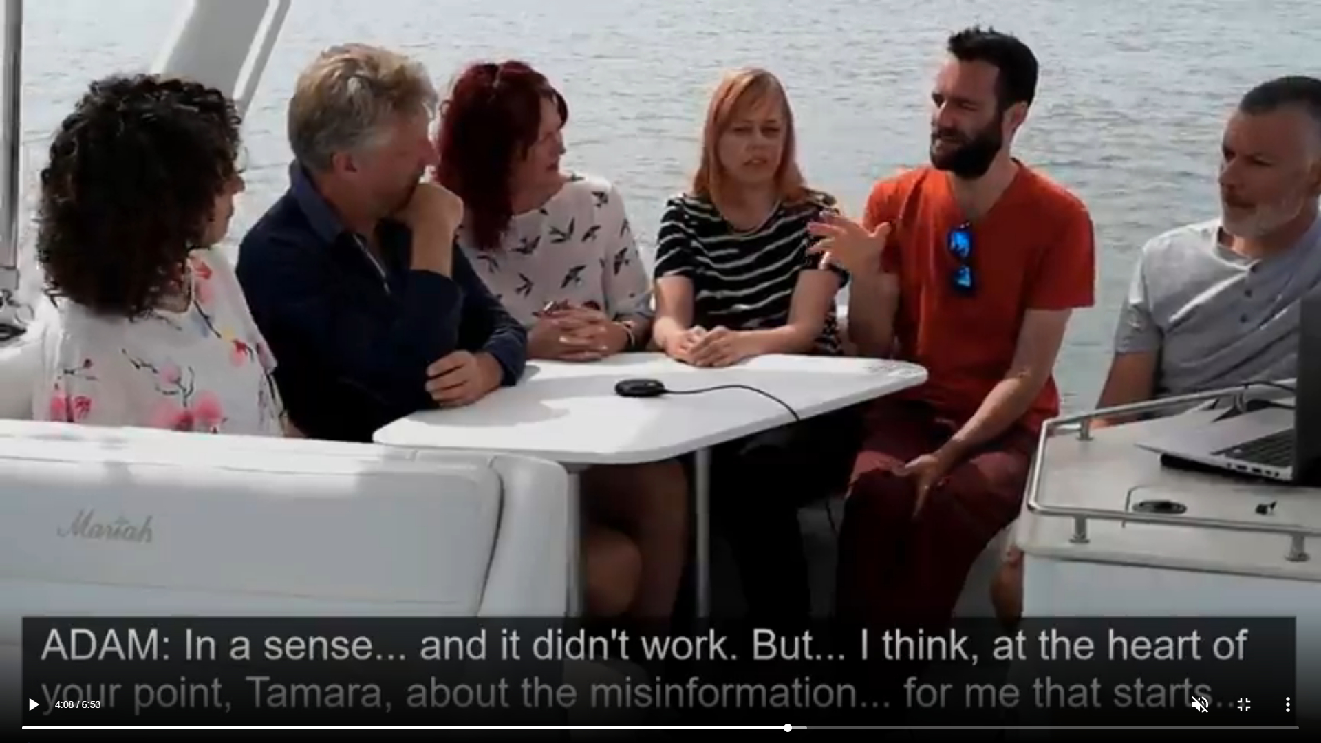 Talking therapy on a boat